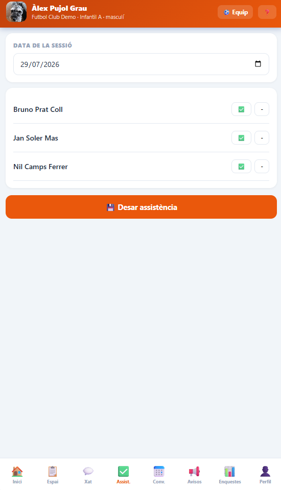 App Coach · Assistència